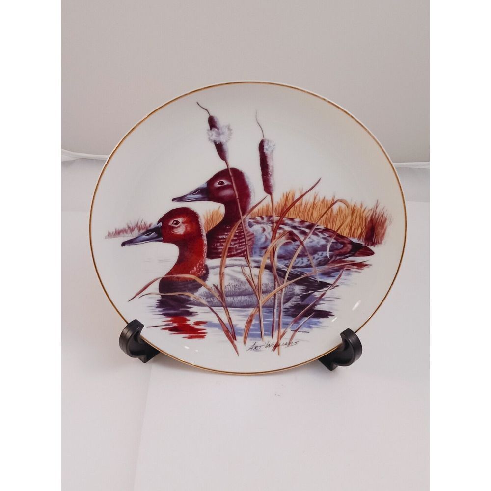 CANVASBACKS Waterbirds‎ Signature Ed. Collectors Plate Art Williams Artist 7.5"